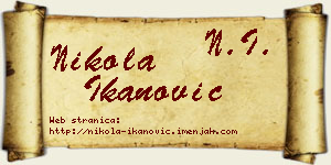 Nikola Ikanović vizit kartica
